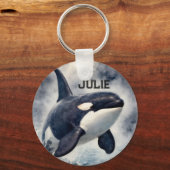  Orca Stormy waves, Personalized Sleutelhanger (Voorkant)