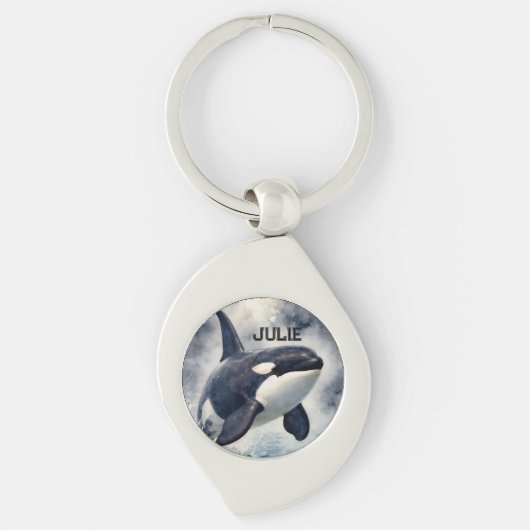  Orca Stormy waves, Personalized Sleutelhanger (Voorkant)