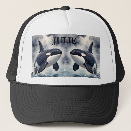  Orca Stormy waves, Personalized Trucker Pet (Voorkant)