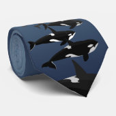 Orca Stropdas Killer Whale Necktie Save the Whales (Opgerold)