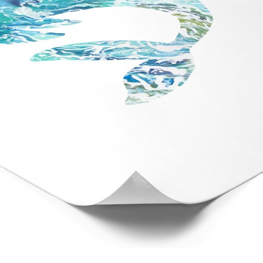 Orca Tattoo met Ocean Waves Poster (Hoek)