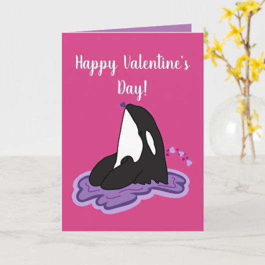  Orca Valentijnsdag Card Kaart (Gele Bloem)
