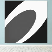 ORCA Vegen Grijs Wit Zwart Abstract Curves Canvas Afdruk (Insitu (Houten vloer))