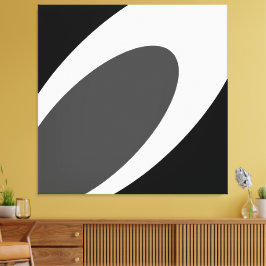 ORCA Vegen Grijs Wit Zwart Abstract Curves Canvas Afdruk