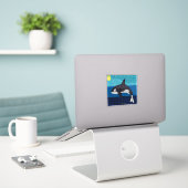 Orca - Vinyl Sticker (Laptop op bureau)