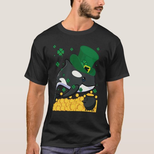 Orca Vis Shamrock St Patrick's Dag T-shirt (Voorkant)