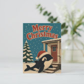 Orca-voordeurtrede dier Kerstmis Briefkaart (Staand voorkant)