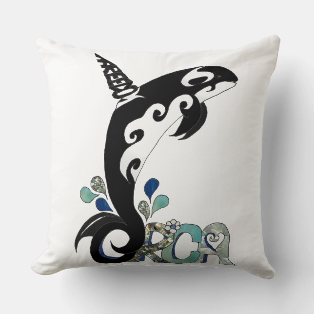 Orca Vrijheid Kunst Kussen (Voorkant)