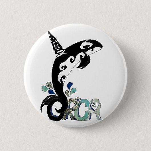 Orca Vrijheid Kunst Ronde Button 5,7 Cm (Voorkant)