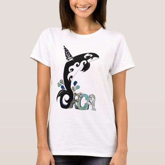 Orca Vrijheid Kunst T-shirt (Voorkant)