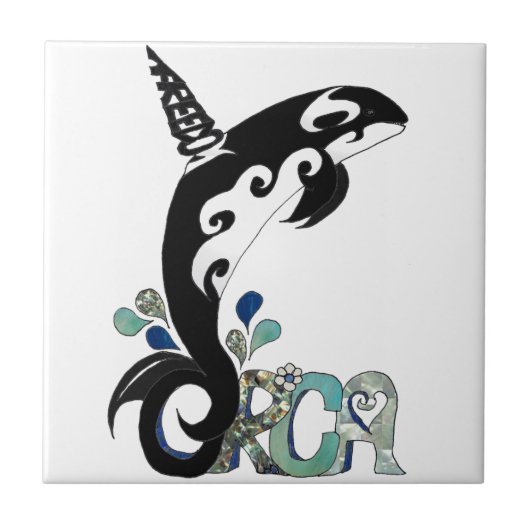 Orca Vrijheid Kunst Tegeltje (Voorkant)