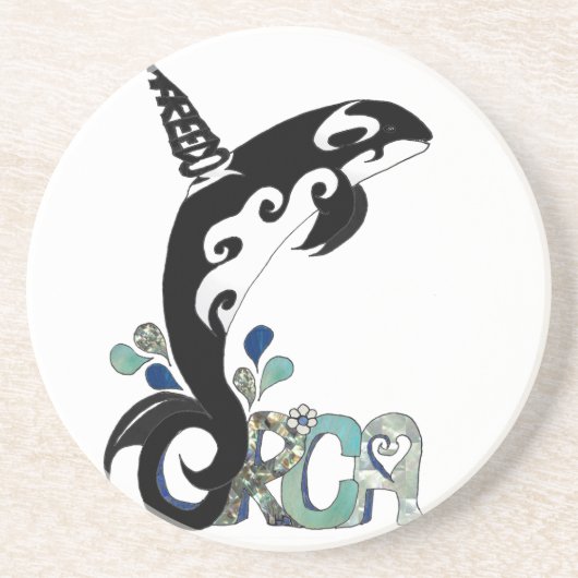 Orca Vrijheid Kunst Zandsteen Onderzetter (Voorkant)