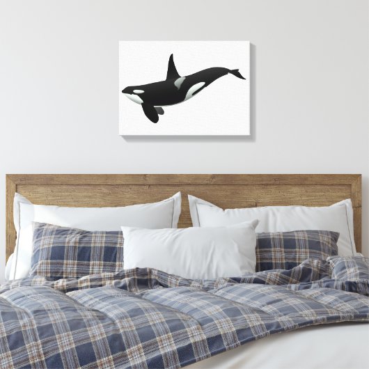 Orca walale illustratie - Kies achtergrondkleur Canvas Afdruk (Insitu (Slaapkamer))