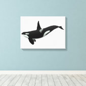 Orca walale illustratie - Kies achtergrondkleur Canvas Afdruk (Insitu (Houten vloer))