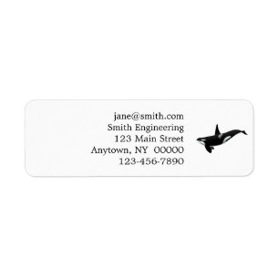 Orca walale illustratie - Kies achtergrondkleur Etiket