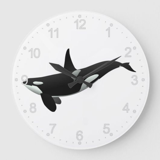 Orca walale illustratie - Kies achtergrondkleur Grote Klok (Voorkant)