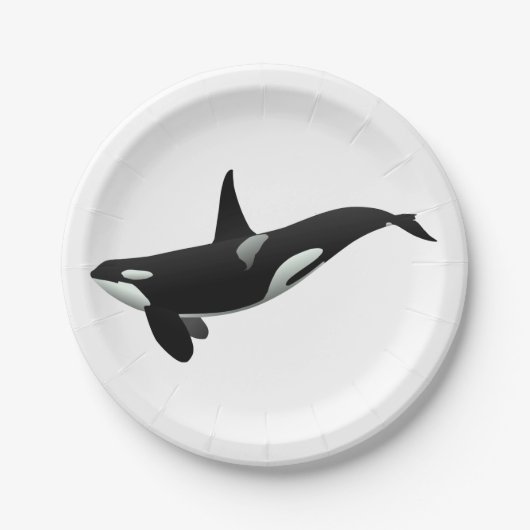 Orca walale illustratie - Kies achtergrondkleur Papieren Bordje (Voorkant)