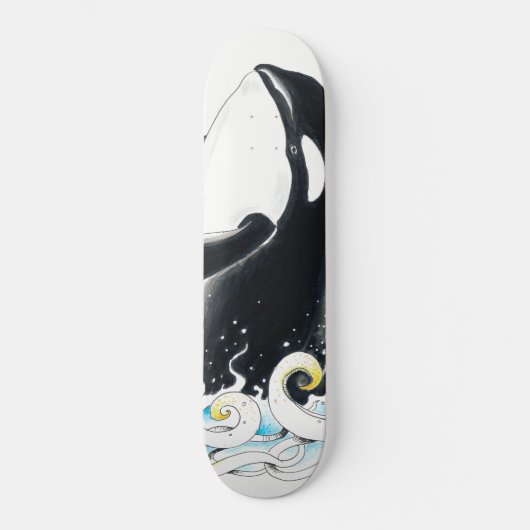 Orca walvis die doodle inkt breekt persoonlijk skateboard (Voorkant)