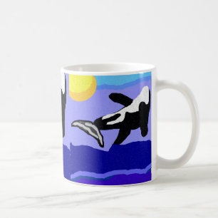 orca walvis die naar de mok van de zon draait