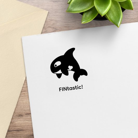 Orca Walvis FINtastisch (fantastisch) 1x1 Rubberstempel