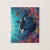 Orca Walvis Koraalrif Onderwater Kunst Legpuzzel (Verticaal)