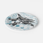 Orca walvis oerblauw papieren bordje (Gekanteld)