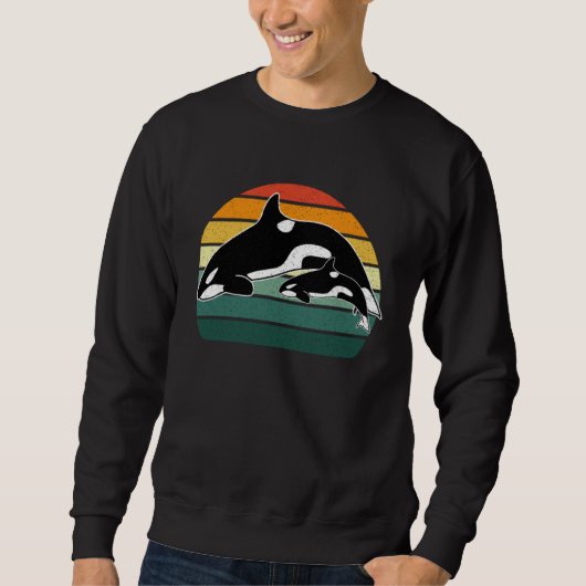 Orca Walvis Zee Retro Dier Trui (Voorkant)