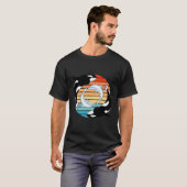 Orca walvissen en dolfijnen Retro Sunset T-shirt (Voorkant volledig)
