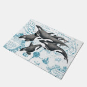 Orca walvissen: oud blauw deurmat (Schuin)