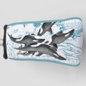 Orca walvissen: oud blauw golfheadcover (Voorkant)