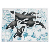 Orca walvissen: oud blauw large cadeautasje (Voorkant)