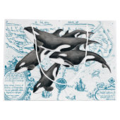 Orca walvissen: oud blauw large cadeautasje (Achterkant)