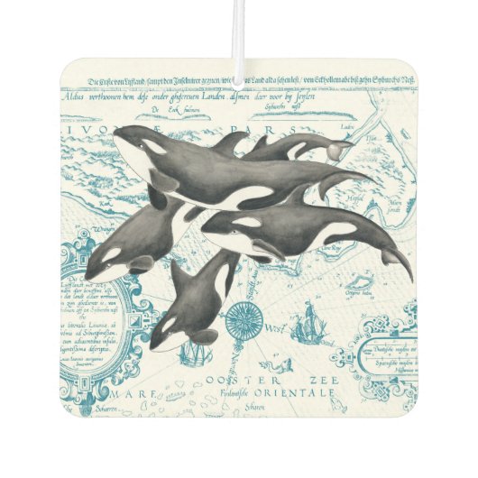 Orca walvissen: oud blauw luchtverfrisser (Voorkant)