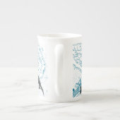 Orca walvissen: oud blauw porselein kop (Achterkant)