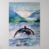 Orca, waterverf walvis, Poster waarde (Voorkant)