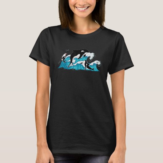 Orca Waves Ocean Animal Killer Whale T-shirt (Voorkant)