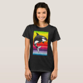 Orca Whale 80-s Retro T-shirt (Voorkant volledig)