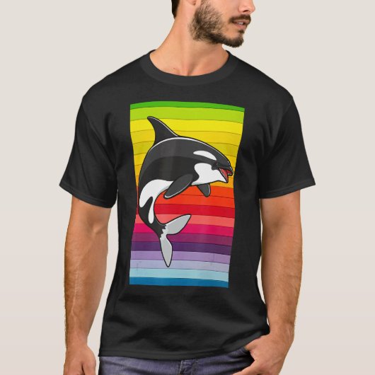 Orca Whale 80-s Retro T-shirt (Voorkant)