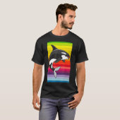 Orca Whale 80-s Retro T-shirt (Voorkant volledig)