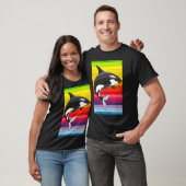 Orca Whale 80-s Retro T-shirt (Unisex)