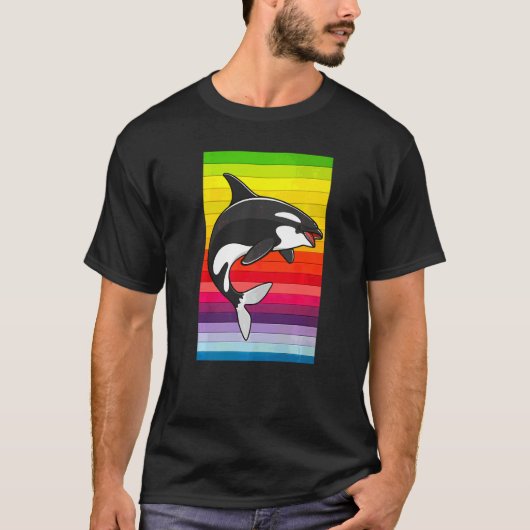Orca Whale  80-s Retro T-shirt (Voorkant)
