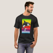 Orca Whale  80-s Retro T-shirt (Voorkant volledig)
