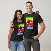 Orca Whale  80-s Retro T-shirt (Unisex)