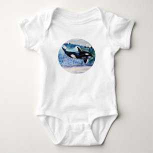 Orca Whale Art Baby Bodysuit