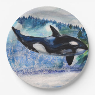Orca whale art Custom Paper Borden Papieren Bordje