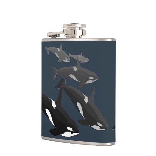 Orca Whale Art Flask Custom Orca Whale Drink Flask Heupfles (Links)
