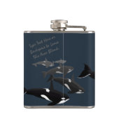 Orca Whale Art Flask Custom Orca Whale Drink Flask Heupfles (Achterkant)