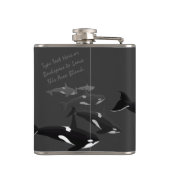 Orca Whale Art Flask Custom Orca Whale Drink Flask Heupfles (Achterkant)