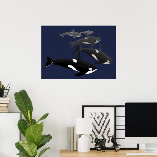 Orca Whale Art Poster Killer Whale Art Prints Gift (Thuiskantoor)