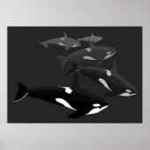 Orca Whale Art Poster Killer Whale Gedrukt Canvas (Voorkant)